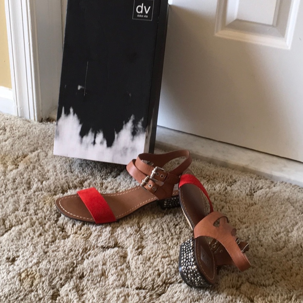 Dolce Vita sandals with studded 1.25 inch heels.